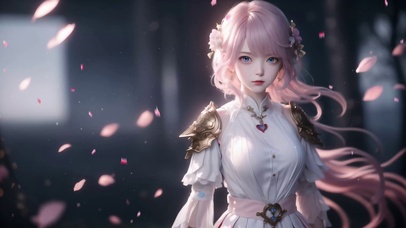 粉色美女