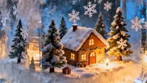 方块夜景雪景树木带鱼屏