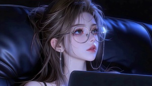 戴眼镜纯欲系美女