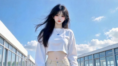 晴空下的清纯少女