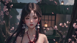 傍晚古阁少女