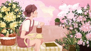 治愈少女插画