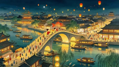 喜庆的小镇