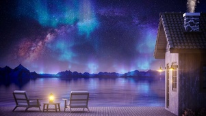 惬意的夜晚湖