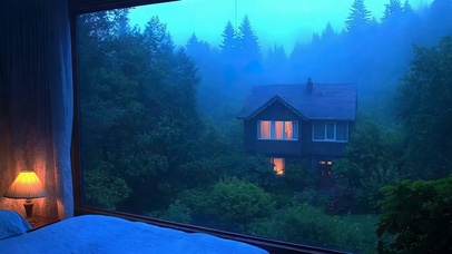 雨天树木