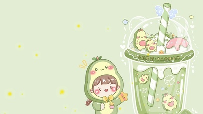 小清新护眼牛油果可爱电脑壁纸