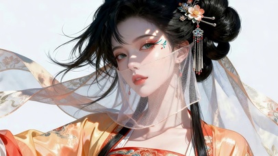 古风面纱女孩