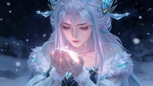 雪中捧光的冰系美少女