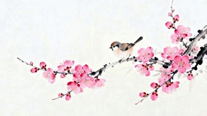 小鸟站着树枝