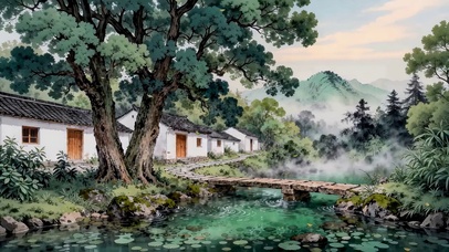 唯美水墨风小镇