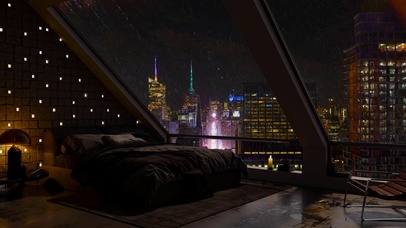 雨天夜晚阁楼房间