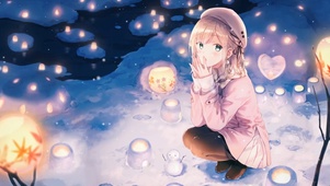 唯美雪景少女