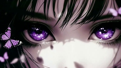 紫蝶少女动漫插画