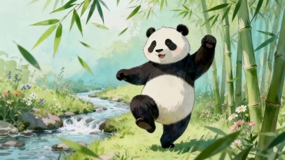 蹦蹦跳跳的大熊猫
