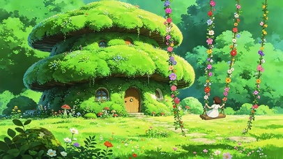 蘑菇屋花藤秋千