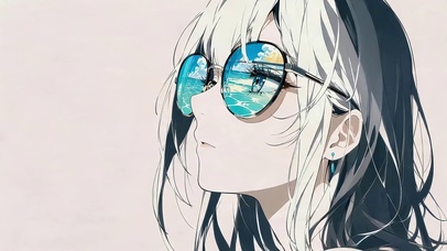 简约风墨镜女孩