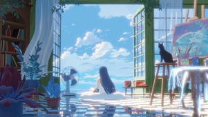 女孩与猫的夏天