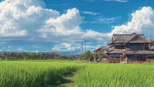 护眼房屋草地带鱼屏