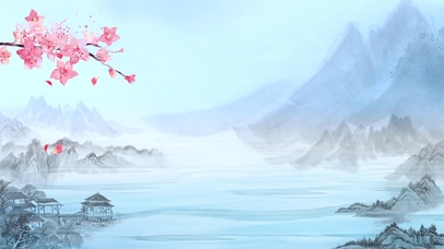 中国风江山如画水墨