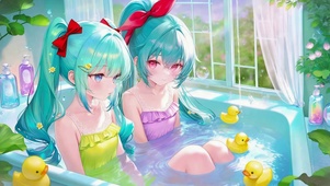 双子少女的泡泡浴时光