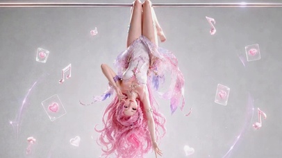 粉色甜心倒挂粉发美少女