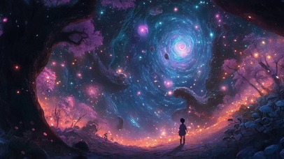 神秘紫色星球森林漩涡