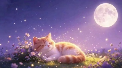 星空下的猫咪