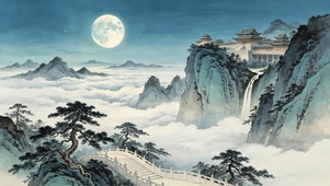 水墨山水云海
