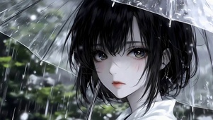 雨中美少女