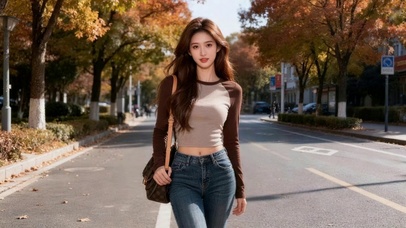 初秋可爱少女