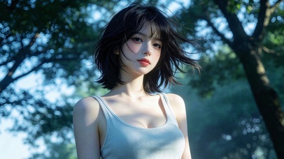 清新短发美女壁纸