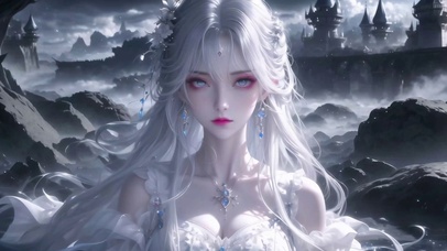 气质高冷古风白发女神