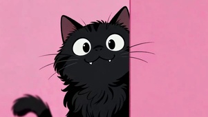 可爱的小黑猫