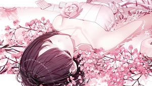 粉嫩花丛少女