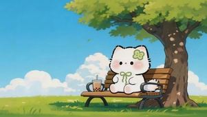 树下可爱猫咪