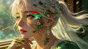 森系彩绘花卉美少女