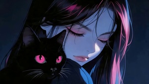 高冷版女孩和猫咪