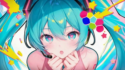 炫彩蓝发miku