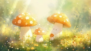 清新蘑菇