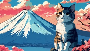 富士山下的猫猫