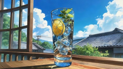 蓝天下柠檬水
