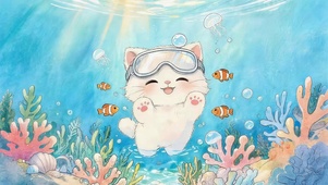 可爱海洋猫咪