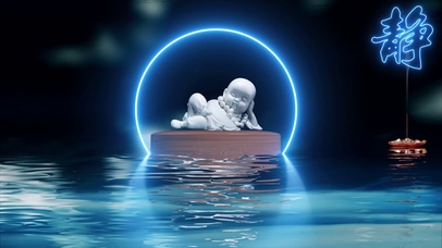 禅意小和尚休息