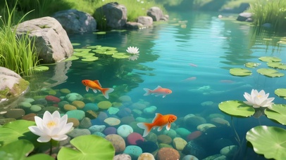 荷塘锦鲤接好运