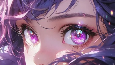 紫发动漫插画女孩