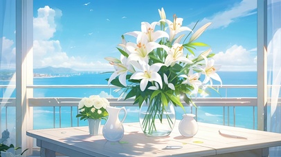 海边清新百合