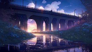 城市桥下风景