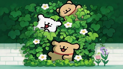 可爱鲜花从狗狗