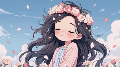 头戴花环的女孩