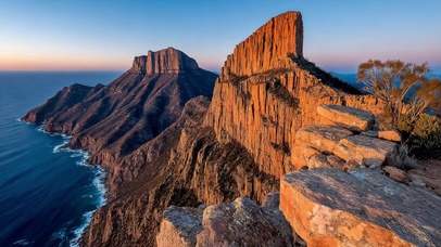 阳光清新悬崖海岸
